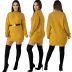 Long Sleeve Turtleneck Mid-Length Knit Dress NSQYT92735