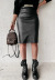 high waist chain decoration leather short skirt nihaostyles wholesale clothes NSHM92749