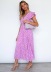 V-neck Ruffled Printed Dress nihaostyles wholesale clothes NSHM92769