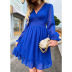 wave point v-neck puff sleeve dress nihaostyles wholesale clothes NSGYX92843
