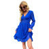 wave point v-neck puff sleeve dress nihaostyles wholesale clothes NSGYX92843