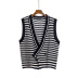 autumn striped knitted sweater vest cardigan nihaostyles wholesale clothing NSGBS93032