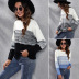 autumn long-sleeved round neck gradient color matching knitted sweater nihaostyles wholesale clothing NSGBS93038