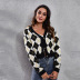 retro long-sleeved v-neck diamond knitted sweater cardigan nihaostyles wholesale clothing NSGBS93170