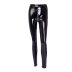 autumn PU leather shiny high waist metal chain leather pants nihaostyles wholesale clothing NSKFE93256