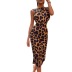 Sleeveless Leopard Print Backless Package Bodycon Dress NSKFE93288
