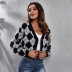 retro long-sleeved diamond short knitted sweater cardigan nihaostyles wholesale clothing NSGBS93431