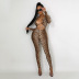 tight leopard print long-sleeved jumpsuit nihaostyles wholesale clothes NSZH93641