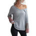 Contrast Color Long Sleeve V Neck Loose Waffle Knitted Sweater NSDMB93677
