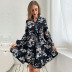 autumn buttoned v-neck long-sleeved floral print dress nihaostyles wholesale clothing NSDMB93689