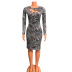 Leopard Print Hollow Long Sleeve Dress nihaostyles wholesale clothes NSZH93723