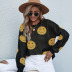 Long-Sleeved Round Neck Smiley Jacquard Knitted Sweater NSDMB93859