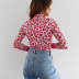 autumn long-sleeved half-high collar leopard printed T-shirt nihaostyles wholesale clothing NSKFE93976