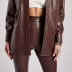 autumn crocodile pattern high waist PU leather pants nihaostyles wholesale clothing NSKFE93983