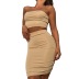 summer sexy sleeveless camisole and high waist short skirt two-piece set nihaostyles wholesale clothing NSKFE93997