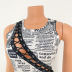 Digital Print Hollow Lace-Up Dress NSZH94077