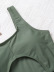 Army Green Stitching Waist Hollow One-Piece Swimsuit NSFPP94450