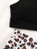 Black Pit Striped Vest Leopard Print High Waist Pants Tankini NSFPP94461
