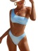 solid color blue snake cloth one-shoulder high-waist swimwear nihaostyles clothing wholesale NSFPP94472