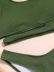 Traje de baño con pantalones huecos de un solo hombro con tira en el hoyo de color sólido NSFPP94478