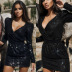 autumn sexy deep V sequin long-sleeved dress nihaostyles wholesale clothing NSFR87747
