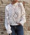 Sexy See-Through Long-Sleeved Stand-Up Collar Lace Top NSHML87794