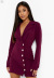 autumn deep v package hip long-sleeved single-breasted dress nihaostyles wholesale clothing NSAM87889