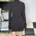 black long-sleeved lapel cardigan nihaostyles wholesale clothing NSLQ88043