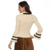 Contrast Color Slim Flare Long Sleeve Knitted Sweater nihaostyles wholesale clothing NSJR88107