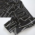 Black Geometric Pattern Print V Neck Long-Sleeved Basic Blouse NSJR88117