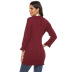 solid color V-neck long-sleeved sweater dress nihaostyles wholesale clothing NSJR88123
