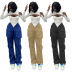 Solid Color Pocket Straight Overalls Trousers NSRUI94597