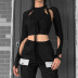 Round Neck Long Sleeve Hollow Bandage top nihaostyles clothing wholesale NSSS94760