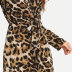 Leopard Print Deep V-Neck Knotted Open Back Long-Sleeved Dress NSJIM96458