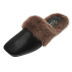 Plus Velvet Square Head Leather Slip-On Shoes NSCSX94857