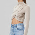 autumn half-high neck long-sleeved short top nihaostyles wholesale clothing NSKFE94920