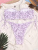 Bikini con tirantes de encaje y estampado floral pequeño con parte superior de tubo NSFPP95027