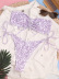 Bikini con tirantes de encaje y estampado floral pequeño con parte superior de tubo NSFPP95027