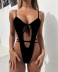 Solid Color Hollow One-Piece Swimsuit NSCMB95175
