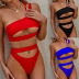 Sexy Solid Color Hollow Split Bikini 2 Piece Swimsuit NSCMB95178