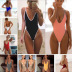 v-neck sling one-piece swimsuit nihaostyles wholesale clothing NSCMB95182