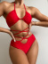 Sexy Red Lace-Up Split Bikini 2 Piece Swimsuit NSCMB95183