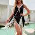  hand crochet stitching loose tassel beach sunscreen dress nihaostyles wholesale clothing NSYZT95193