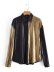 lapel long sleeve bronzing stitching blouse nihaostyles wholesale clothing NSAM95270