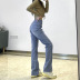 High-Waisted Straight-Leg Slimming Split-End Jeans NSSS95326