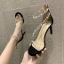 Pearl Transparent Open Toe Zipper Stiletto Sandals NSCSX96025