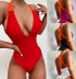 Solid Color One-Piece Swimsuit NSCMB96170