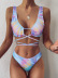 Split Strap Tie-Dye Print Sexy Bikini 2 Piece Swimsuit NSCMB96176