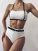 Black & White Stitching Split Bikini 2 Piece Swimsuit NSCMB96180