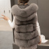 faux fur mid-length sleeveless hooded jacket nihaostyles clothing wholesale NSXSJ96494
